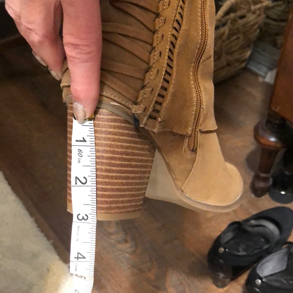 Tan tall boot ,fergalicious brand size 8.